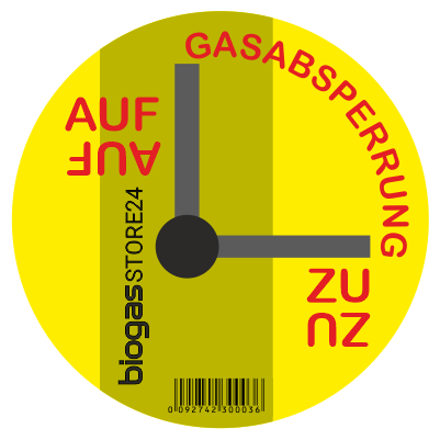 Kennzeichnung Gasabsperrung Gas Absperrarmatur TRAS120