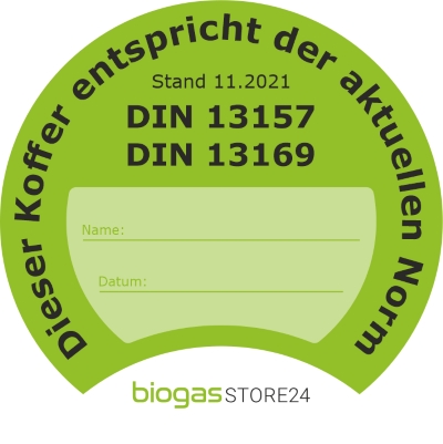 Prüfplakette - Erste-Hilfe Set entspricht der aktuellen DIN 13157, DIN 13169 - neue Norm 2021