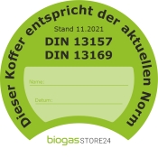 Prüfplakette – Erste-Hilfe Set entspricht der aktuellen DIN 13157, DIN 13169 – neue Norm 2021 Prüfplakette - neue Norm Verbandkasten DIN 13157, DIN 13169 seit 2021