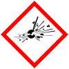 Warnschild BHKW / GHS-Gefahrenpiktogramm / GHS01 Explosionsgefährlich, Signalwort: Gefahr