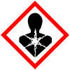 Warnschild BHKW / GHS-Gefahrenpiktogramm / GHS07 Gesundheitsschädlich, Signalwort: Gefahr