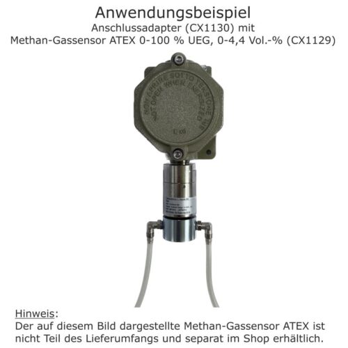 Anwendungsbeispiel: Anschlussadapter/Montageadapter für Tragluftdach mit Methan-Gassensor ATEX. | TRAS 120